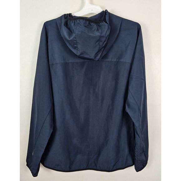 All In Motion Men Jacket Size Large Hooded Blue Lightweight Water Repellent Zip - Picture 2 of 9